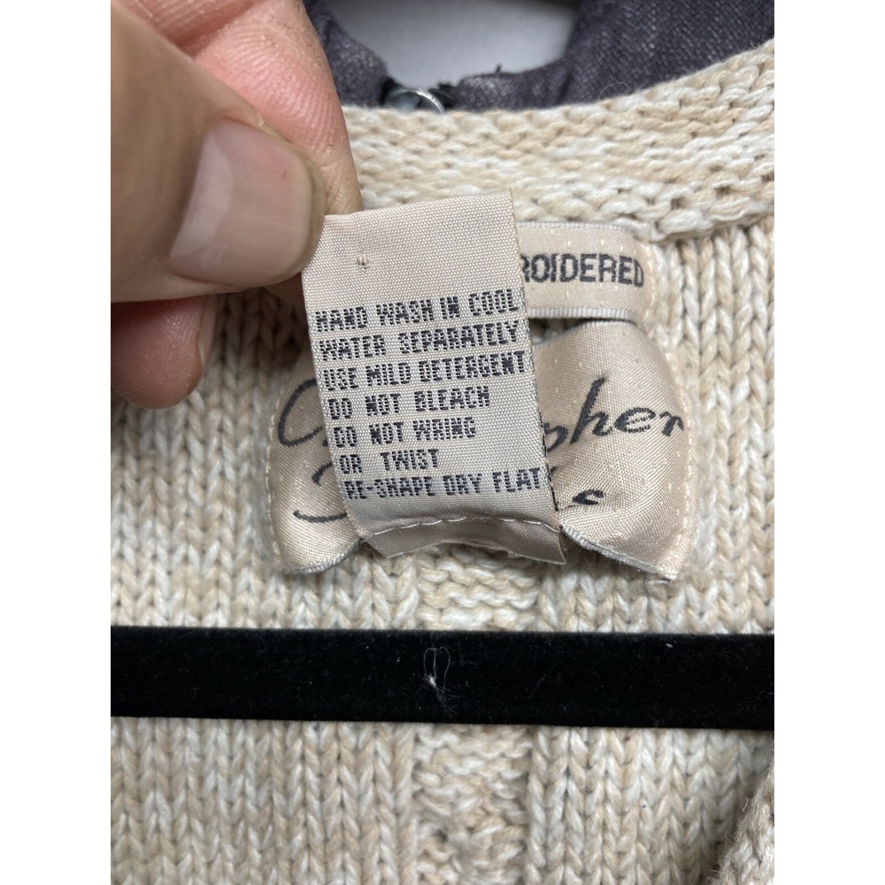 Vtg Christopher And Banks Womans Sweater Vest Size Medium Hand Embroidered Knit - Picture 10 of 12